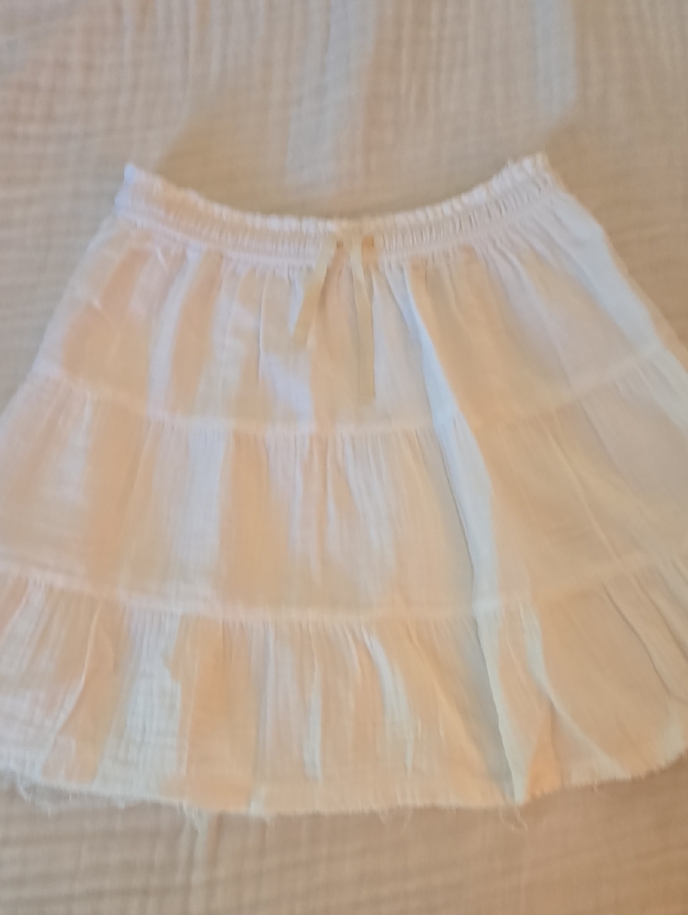 aerie White Tiered Mini Skirt